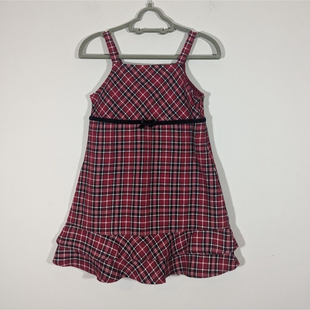 Gymboree Girls Dress‎ Size 3 Holiday Red Plaid Sleeveless (see measurements)